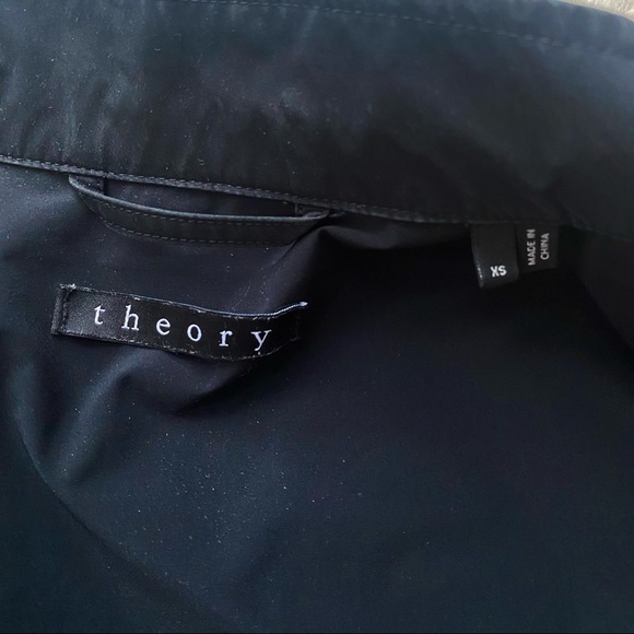 Theory Zip-Front Bomber Jacket Black Nylon - Picture 7 of 13